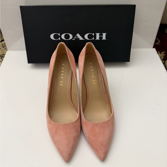 Coach Shoes - Coach Pink Suede Pointed-Toe Heels